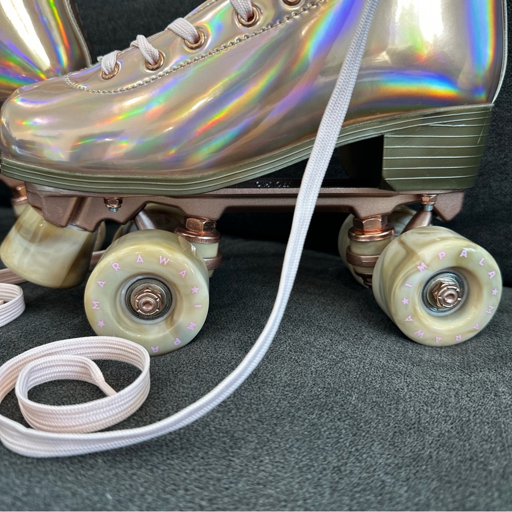 IMPALA Holographic Roller Skates, Marawa Pink Rose Gold Retro Disco Y2K - Size 8 - Picture 8 of 15